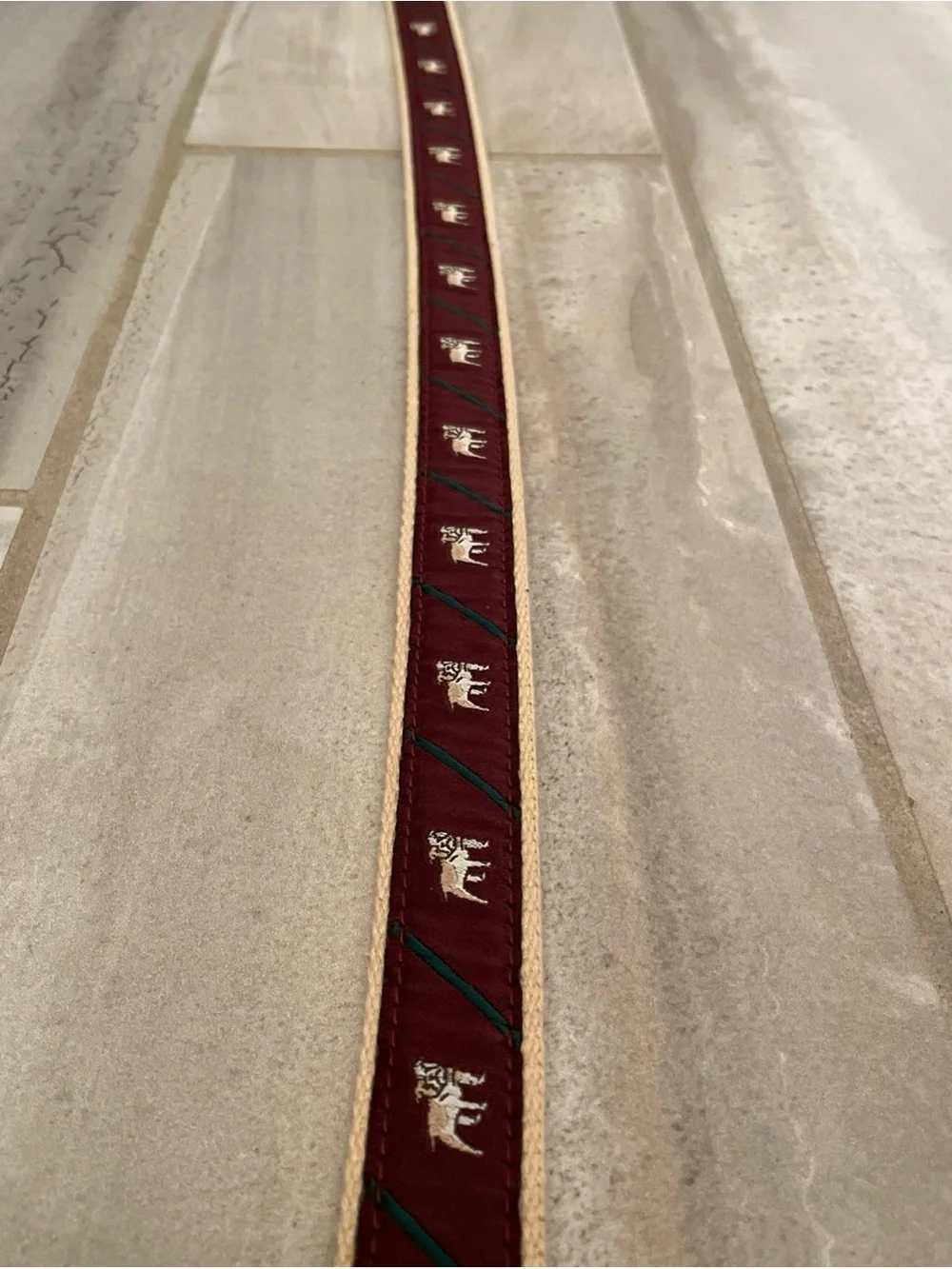 Janie and Jack Boys Bulldog Embroidered D-Ring Preppy Canvas Belt Size 2T-3T